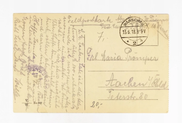 WARSZAWA - KRAKOWSKIE PRZEDMIEŚCIE, KOŚCIÓŁ, TRAMWAJ, FELDPOST 1918