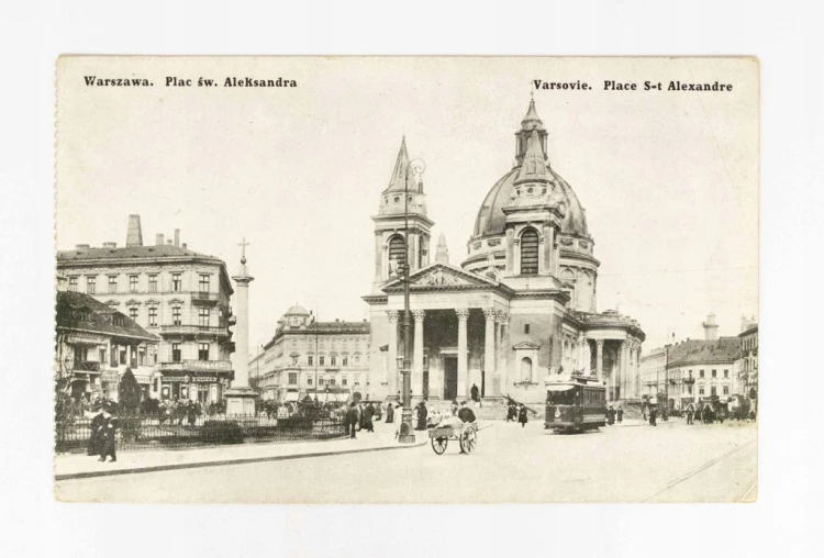 WARSZAWA - PLAC ŚW. ALEKSANDRA, TRAMWAJ, POCZ. XX WIEKU