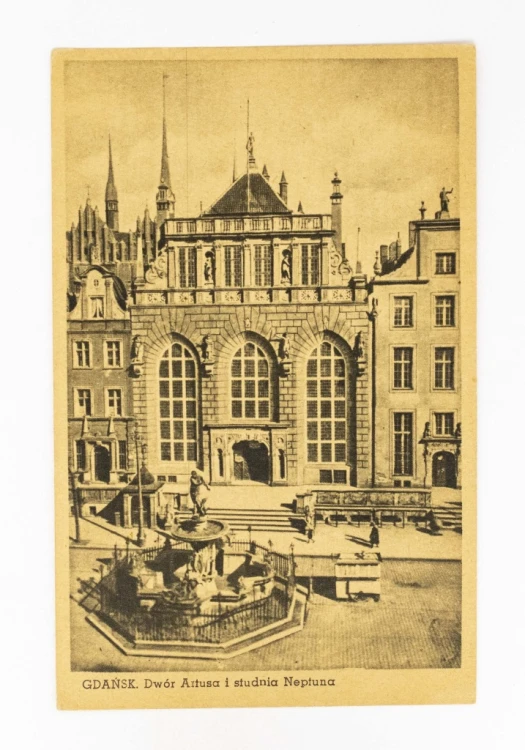 GDAŃSK - DWÓR ARTUSA I STUDNIA NEPTUNA 1948