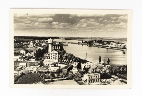 KRUSZWICA - PANORAMA MIASTA, WIDOK Z MYSIEJ WIEŻY 1956