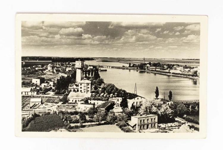 KRUSZWICA - PANORAMA MIASTA, WIDOK Z MYSIEJ WIEŻY 1956