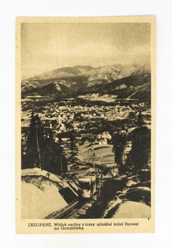 ZAKOPANE - PANORAMA MIASTA, KOLEJ NA GUBAŁÓWKĘ LATA 40