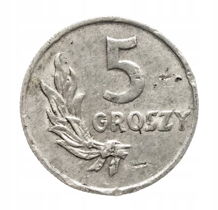 Polska, PRL, 5 groszy 1949, aluminium