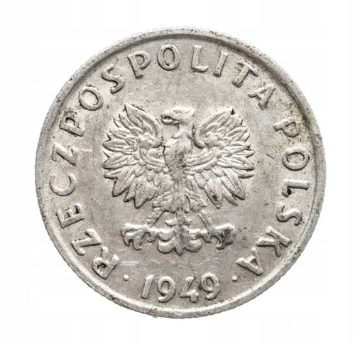 Polska, PRL, 5 groszy 1949, aluminium
