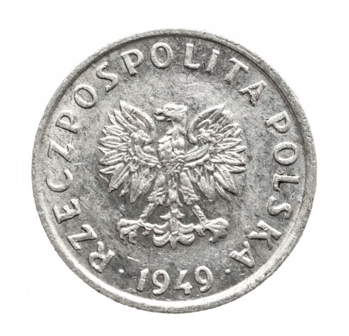 Polska, PRL, 5 groszy 1949, aluminium