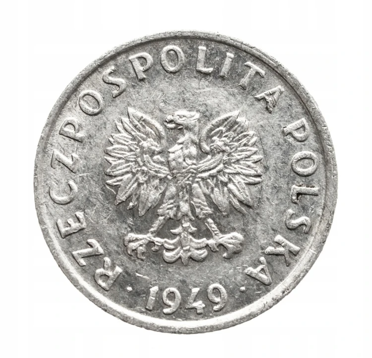 Polska, PRL, 5 groszy 1949, aluminium