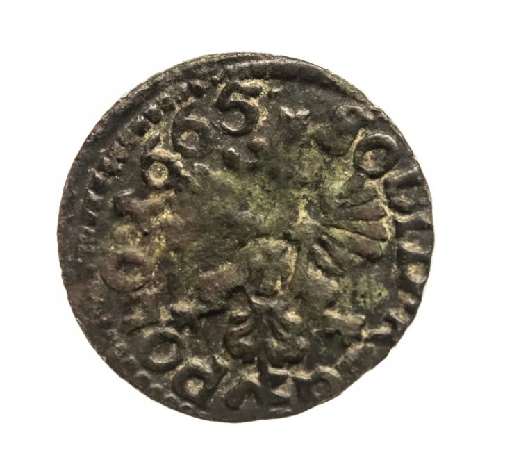 Polska, Jan II Kazimierz Waza , szeląg miedziany 1665 T.L.B., Ujazdów