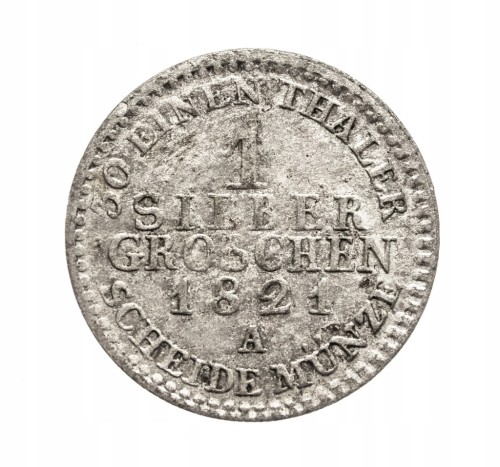 Prusy, Fryderyk Wilhelm III, Grosz srebrny 1821-A, Berlin