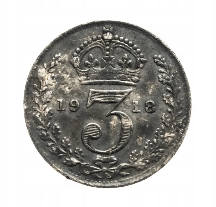 Wielka Brytania, Jerzy V (1910 - 1936), 3 pensy 1918 rok.