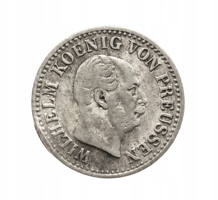 Niemcy, Prusy, Wilhelm I 1861-88, 1/2 srebrnego grosza 1867 A rok.