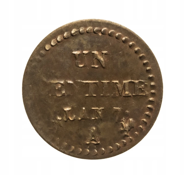 Francja, Pierwsza republika (1794 - 1803), 1 centym L'AN7 (1798) rok.