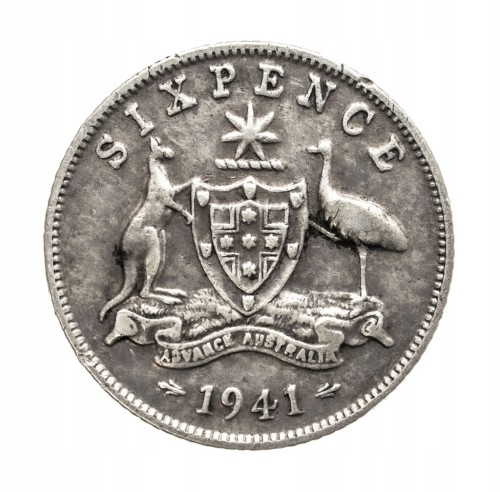 Australia, Jerzy VI (1937 - 1952), 6 pensów 1941 rok.