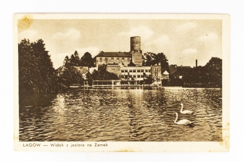 ŁAGÓW - ZAMEK I JEZIORO LATA 40