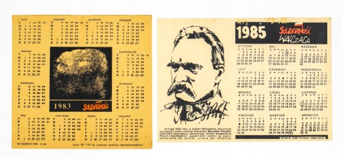 Polska, Solidarność, zestaw kalendarzy 1983 i 1985, Piłsudski