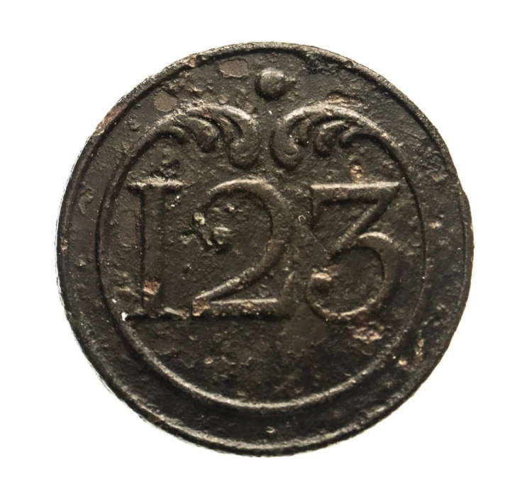 Francja, guzik napoleoński, 123 Pułk Piechoty Liniowej
