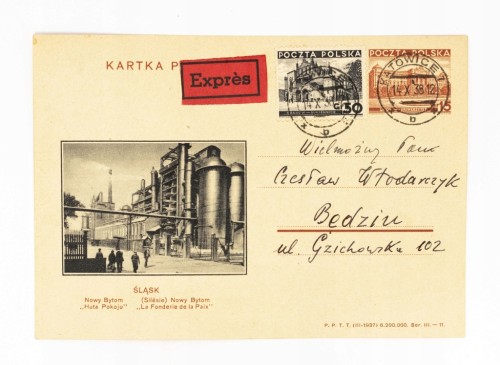 NOWY BYTOM - HUTA POKOJU, KATOWICE / BĘDZIN 1938