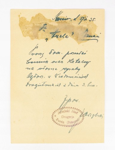 GOŁUCHÓW - PAŁAC, DROGERIA J. JARZĘBSKI, KARSIN / FABRYKA AXELA POZNAŃ 1935