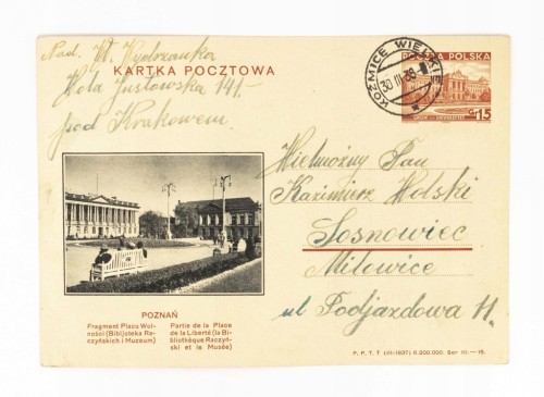 POZNAŃ - PLAC WOLNOŚCI, KOŹMICE WIELKIE / MILOWICE, SOSNOWIEC 1938