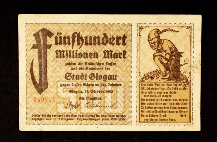 Śląsk, notgeld 500 milionów marek, Głogów 11.10.1923.