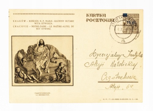 KRAKÓW - OŁTARZ WITA STWOSZA, AKCJA KATOLICKA SIEWIERZ / CZĘSTOCHOWA 1934