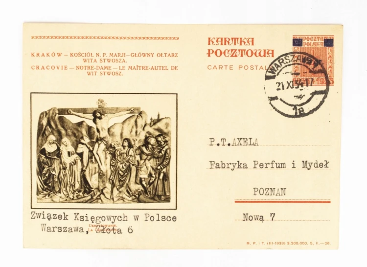 KRAKÓW - OŁTARZ, ZW. KSIĘGOWYCH WARSZAWA / AXELA FABRYKA PERFUM POZNAŃ 1934