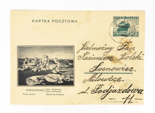 OGRODZIENIEC - RUINY ZAMKU / MILOWICE, SOSNOWIEC 1935