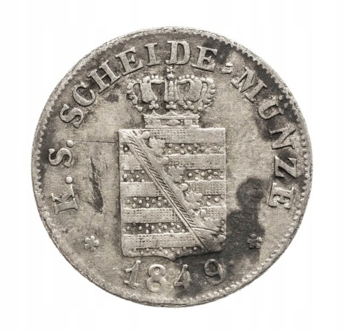 Niemcy, Saksonia, Fryderyk August II, 2 nowe grosze 1849 rok.