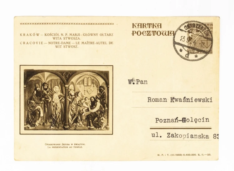 KRAKÓW - OŁTARZ STWOSZA, FABRYKA KAFLI NIER I SKA OSTRZESZÓW / POZNAŃ 1934
