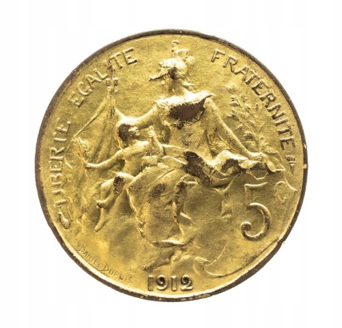 Francja, Trzecia Republika (1870-1941), 5 centym 1912, Paryż