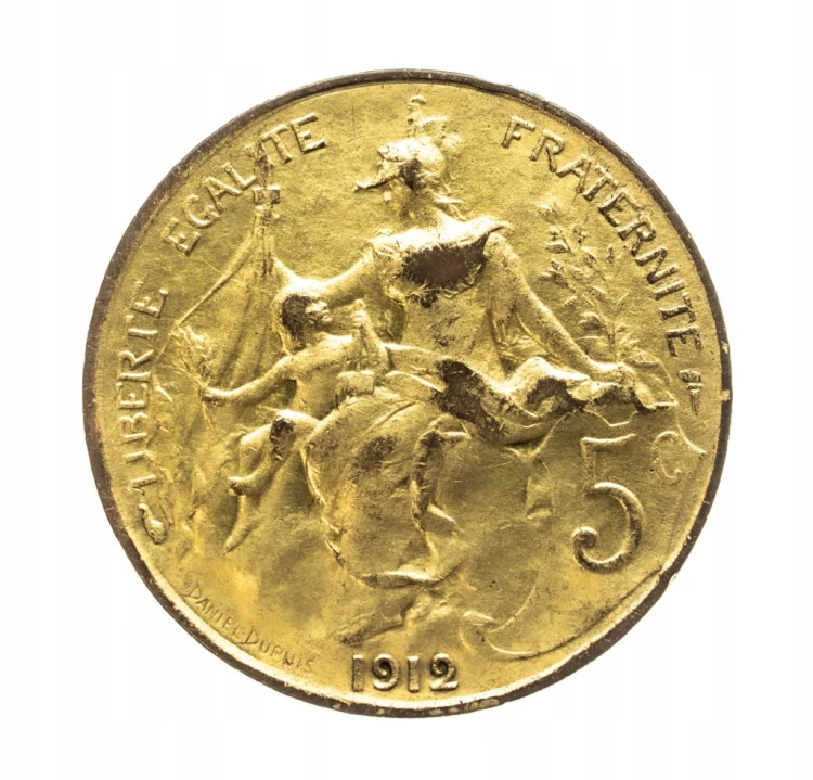 Francja, Trzecia Republika (1870-1941), 5 centym 1912, Paryż