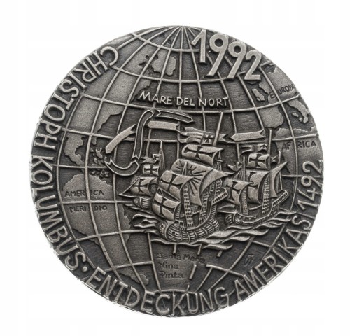 PLAKIETA KRZYSZTOF KOLUMB, 500 ROCZNICA ODKRYCIA AMERYKI 1992