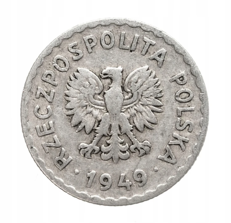 Polska, PRL, 1 złoty 1949 aluminium.