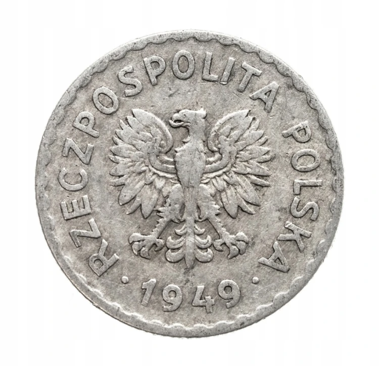 Polska, PRL, 1 złoty 1949 aluminium.