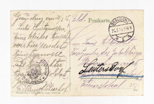 GRUDZIĄDZ - MOST NA WIŚLE, FELDPOST 1915