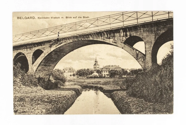 BIAŁOGARD - MOST KOLEJOWY, KOŚCIÓŁ, FELDPOST 1915