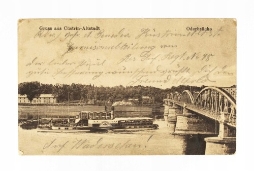 KOSTRZYN NAD ODRĄ - MOST NA ODRZE, STATEK KAISER WILHELM, FELDPOST 1915