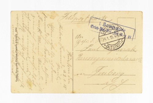 KOSTRZYN NAD ODRĄ - MOST NA ODRZE, STATEK KAISER WILHELM, FELDPOST 1915