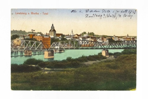GORZÓW WIELKOPOLSKI - PANORAMA, MOST KOLEJOWY, FELDPOST 1915