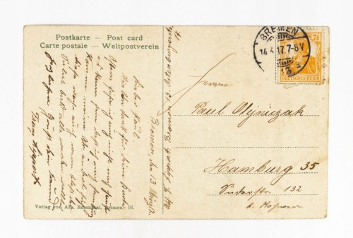 NIEMCY, BREMA - MOST NA RZECE WEZERA 1917