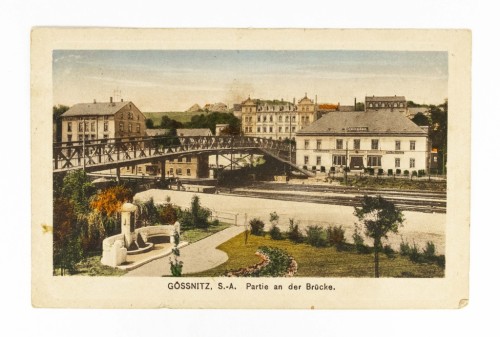 NIEMCY, GOSSNITZ - DWORZEC KOLEJOWY 1919