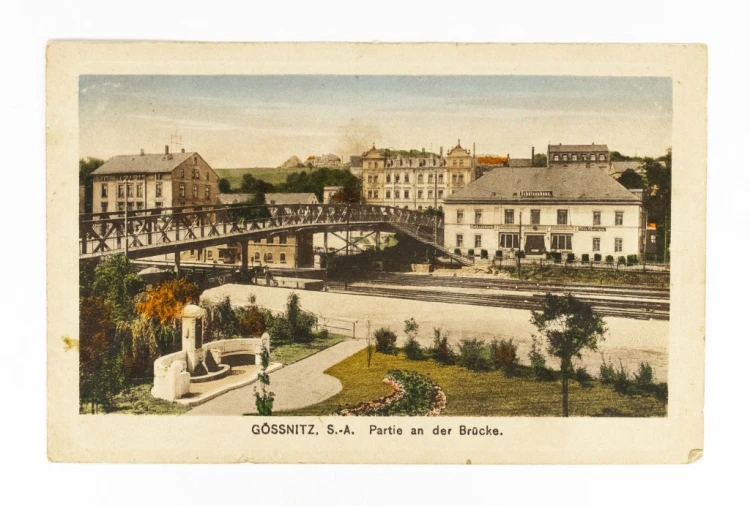 NIEMCY, GOSSNITZ - DWORZEC KOLEJOWY 1919