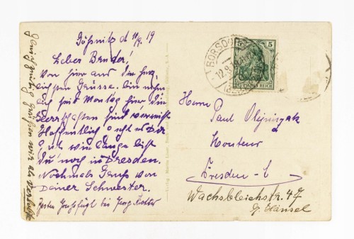 NIEMCY, GOSSNITZ - DWORZEC KOLEJOWY 1919