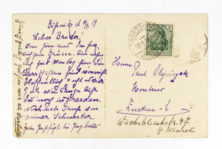 NIEMCY, GOSSNITZ - DWORZEC KOLEJOWY 1919