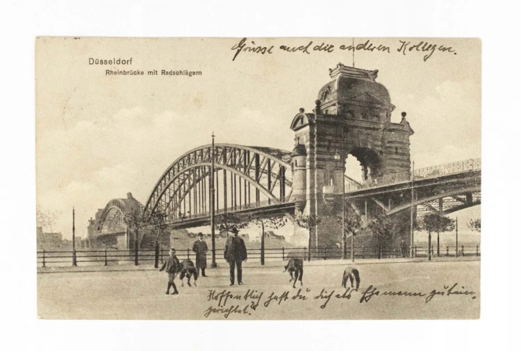 NIEMCY, DUSSELDORF - MOST NA RZECE REN 1913
