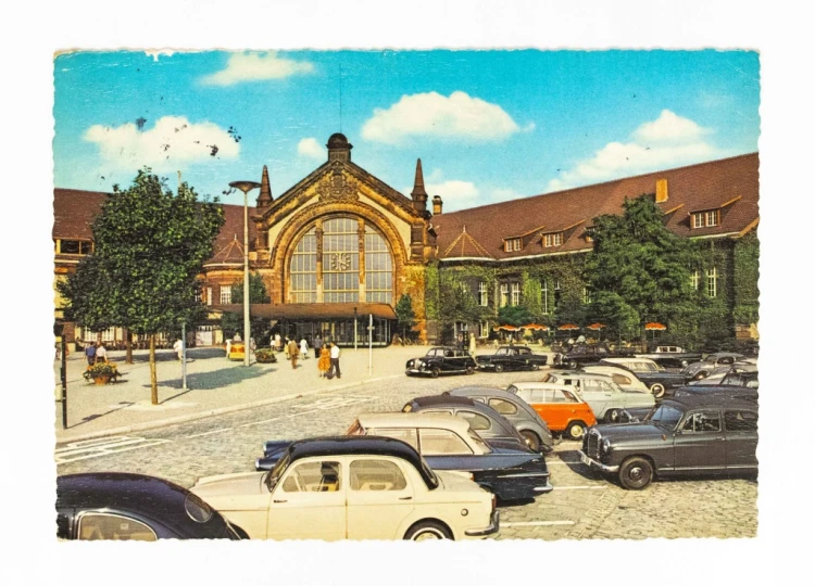 NIEMCY, OSNABRUCK - DWORZEC KOLEJOWY, SAMOCHODY 1965