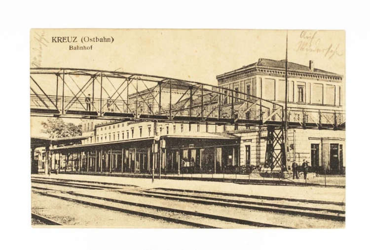 KRZYŻ WIELKOPOLSKI - DWORZEC KOLEJOWY, FELDPOST 1915