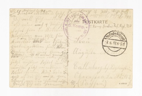 SKALMIERZYCE - DWORZEC KOLEJOWY, 107 PUŁK PIECHOTY, FELDPOST 1917