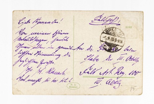 WROCŁAW - MOST HINDENBURGA, 100 PUŁK PIECHOTY, FELDPOST 1918