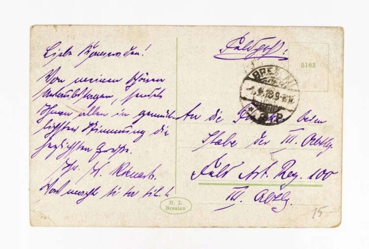 WROCŁAW - MOST HINDENBURGA, 100 PUŁK PIECHOTY, FELDPOST 1918