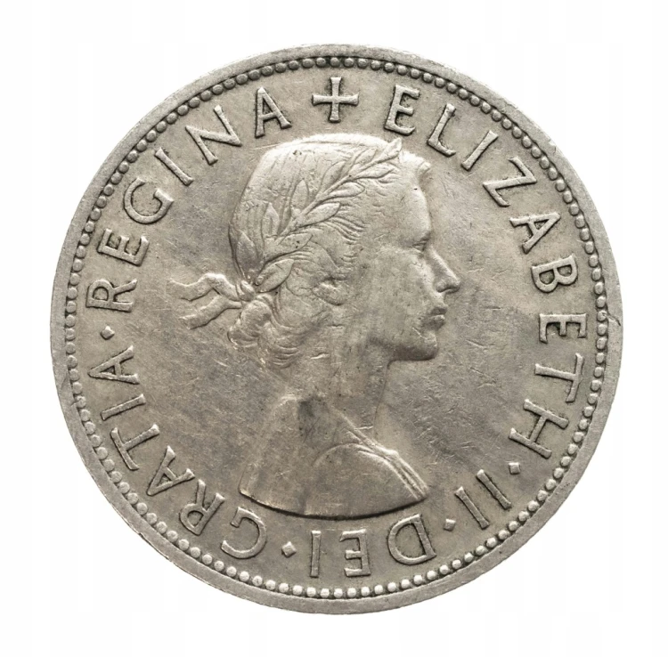 Wielka Brytania, Elżbieta II, 1/2 korony 1961 rok.
